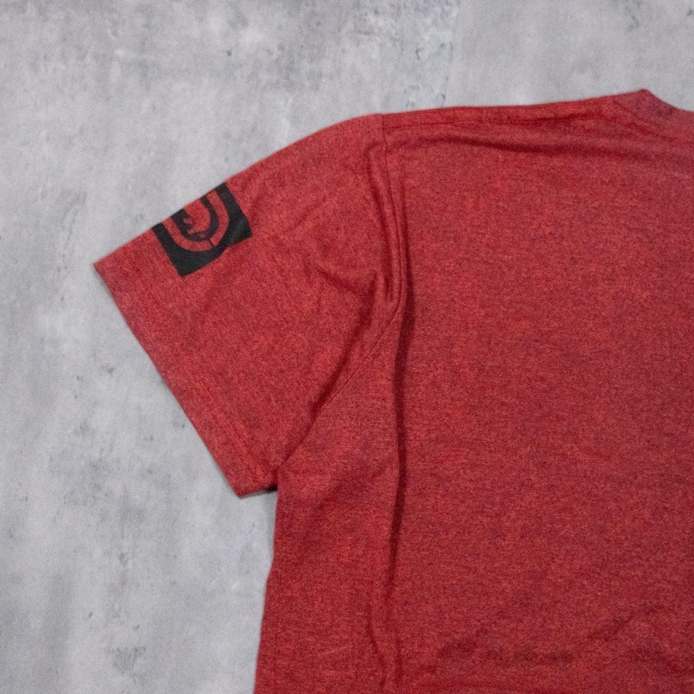 Y2K Style Ecko Unlimited Big Print Burgundy Red Double Stitch T-Shirt - Picture 8 of 8